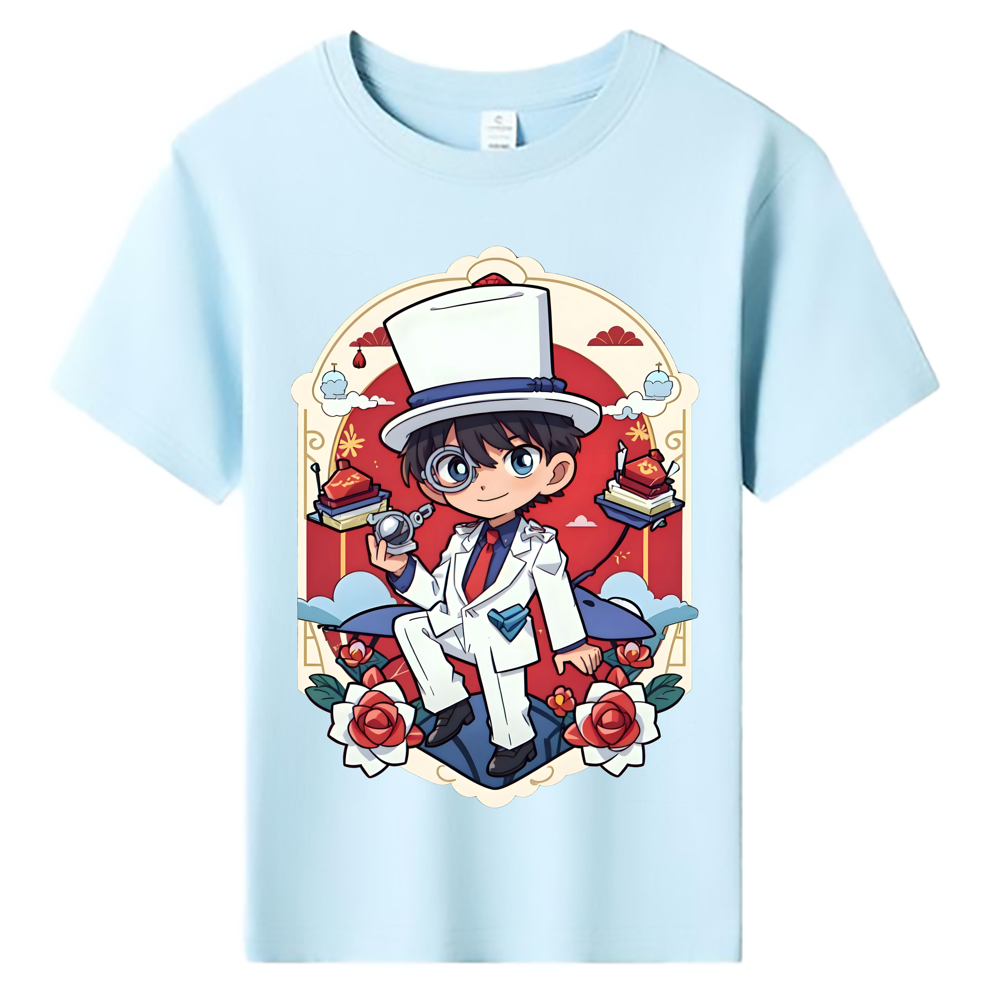 （画像用） 名探偵コナン くろば かいと Detective Conan Kuroba Kaito 綿100％キッズTシャツ（フロントプリント）